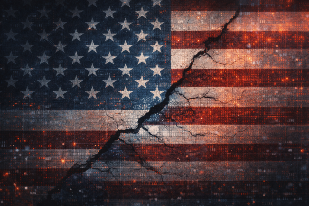 An editorial image symbolising America’s unfinished racial reckoning and the persistence of the color line