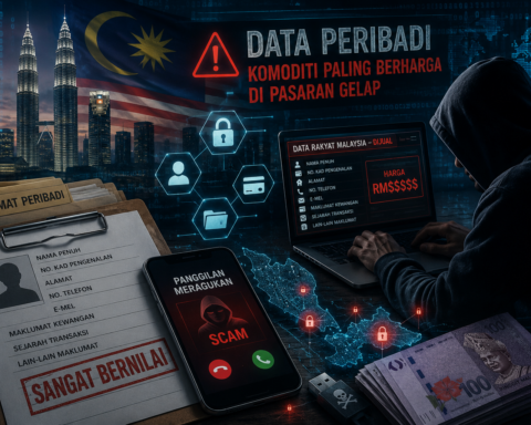 Ilustrasi keselamatan siber dan perlindungan data peribadi rakyat Malaysia