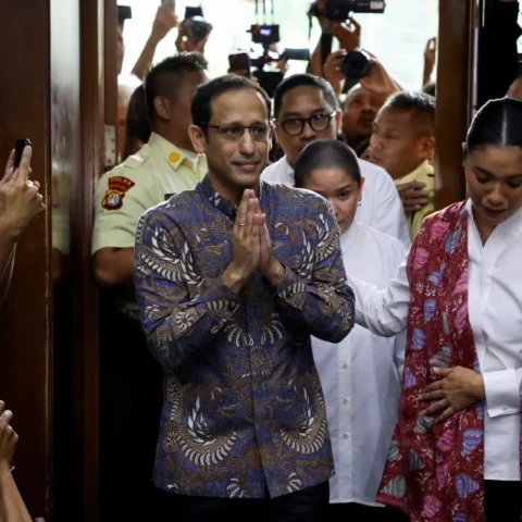 Nadiem Makarim bekas Menteri Pendidikan Indonesia semasa perbicaraan kes rasuah Chromebook