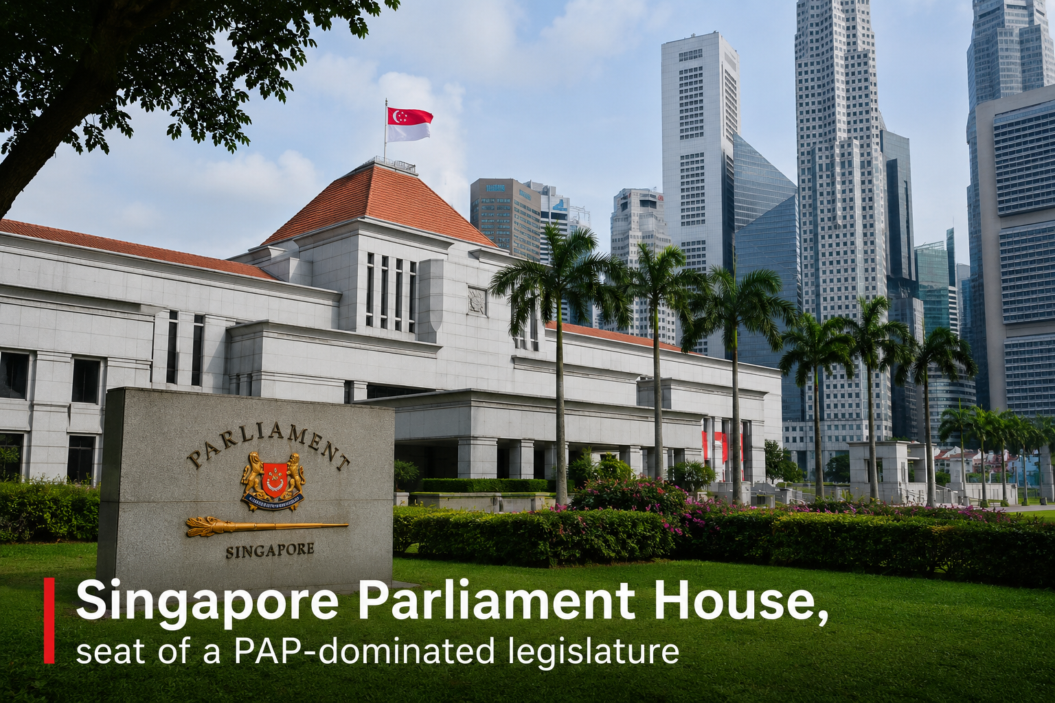 Singapore Parliament House, seat of a PAP-dominated legislature